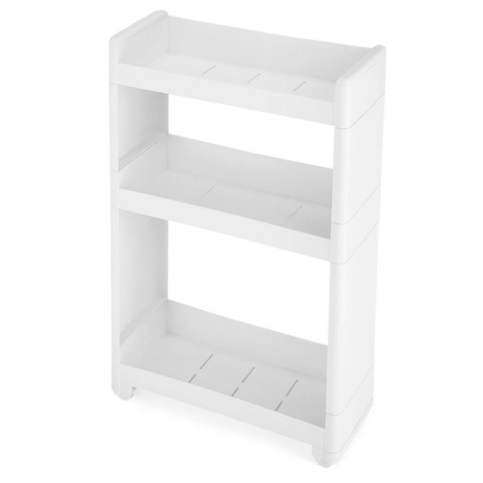 Étroit Chariot Meuble de Rangement Mobile Commode sur roulettes avec 3 Étagères pour Cuisine Salle de PETIT MEUBLE DE RANGEMENT
