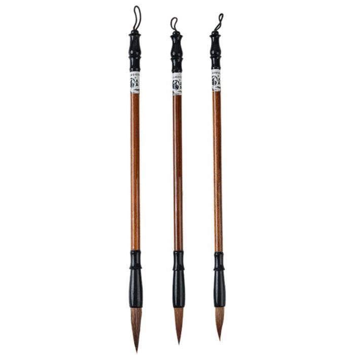 6 Pinceaux Calligraphie Chinoise BELIOF - Poils Animaux Et Bambou, Avec Support Et Sac De Rangement