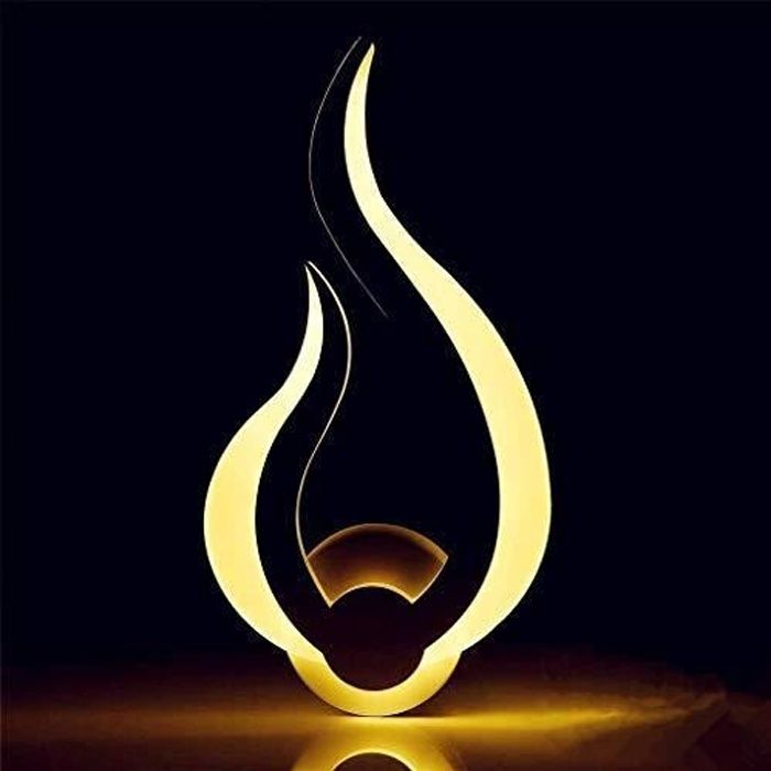 Applique Murale LED 10W 3000K Blanc Lampe murale intérieur moderne pour Chambre Salon Couloir - Design flamme - Lumière chaude Applique Murale LED 10W 3000K Blanc Lampe murale intérieur moderne pour Chambre Salon Couloir - Design flamme - Lumière chaude