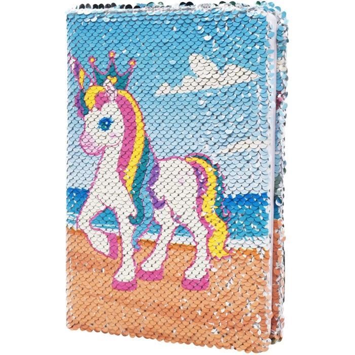 Cahier à Paillettes Sirène WERNNSAI - Format A5 160 Pages Avec Cadenas - Inclut Stylo, Bracelet Et Porte-clés