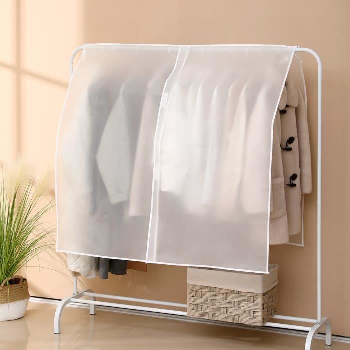 ZYEKIU Lot De 3 Housses De Vêtements à Suspendre 60x120cm - Protection Anti-Poussière, Anti-Mites Avec Zip - Noir