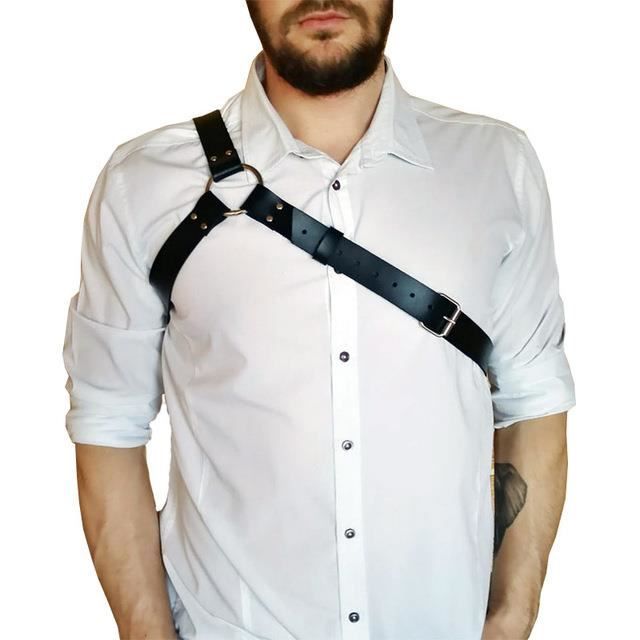 Sethain Chaîne De Corps Cuir Noir Punk - Ceinture Gothique Rave & Boîte De Nuit
