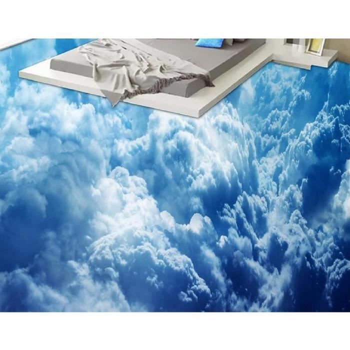 Papier Peint Intissé Aquarelle 3D Nuage - Autocollant Mural - Réf Q2682