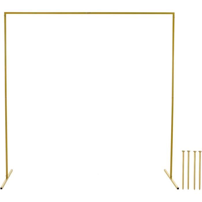 Arche de table en métal blanc - 2 x 2 m - Pour arche de mariage - Décoration de fond de fête - Amovible - Charge maximale : 10 kg - Pour mariage, fête