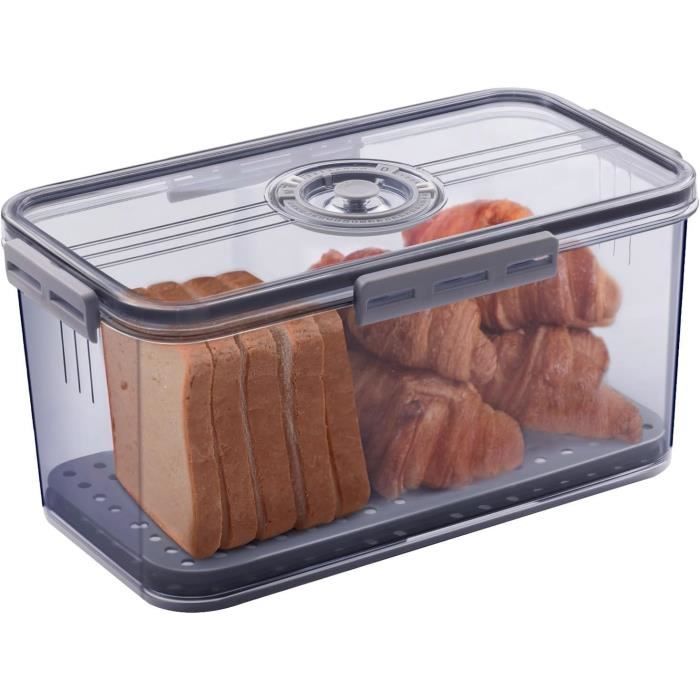 Boîte à Pain Hermétique Chulovs - Conservation Pain Et Aliments, 12x6.1x6.2 Pouces