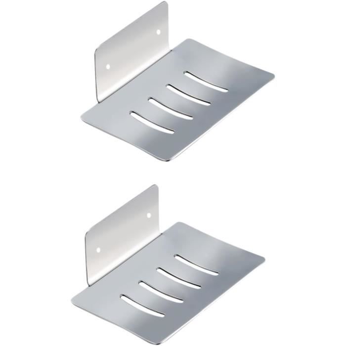 Porte-savon En Bois Lot De 2 - Design Simple Avec Drainage - Taille Environ 11x8 Cm - Accessoire Salle De Bain Naturel