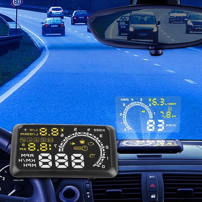 Qiilu Affichage Tête Haute Numérique Affichage Tête Haute De Voiture