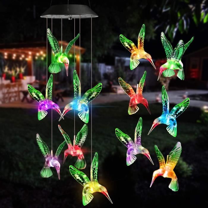 Carillon éolien Solaire En Forme De Flamant Rose, Cadeau Pour Femme/maman/elle, Carillon éolien Lumineux à DEL Changeant De Couleurs Pour L'extérieur, Décoration Extérieure Pour Jardin Et Cour (rose