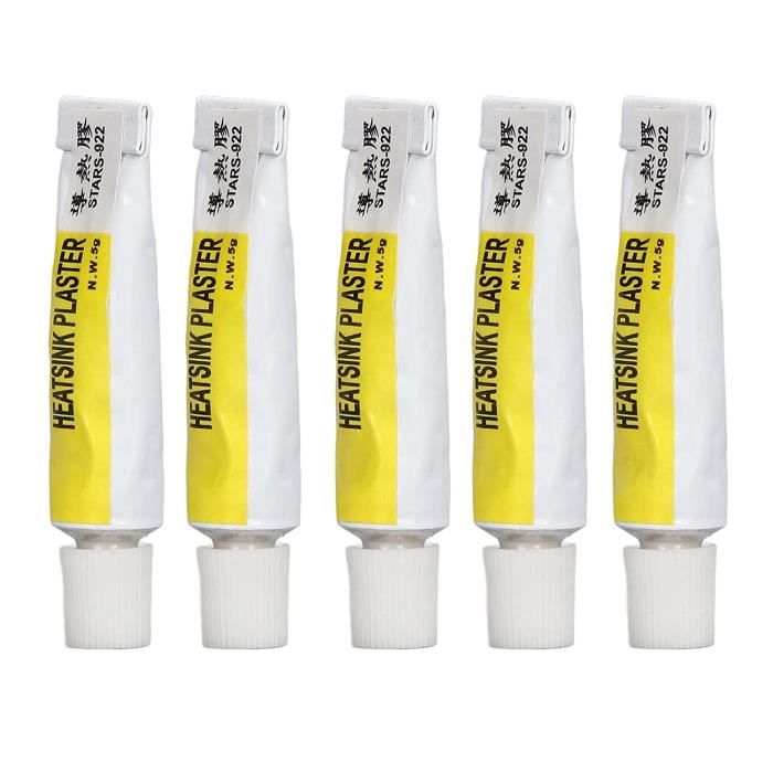 5 Tubes Pâte Thermique Silicone 5g - Conductivité 0.671W/m.k, Résiste Jusqu'à 300°C, Pour CPU Et Composants électroniques