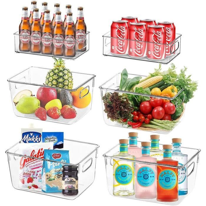 Lot De 2 Boîtes De Rangement Frigo Transparent – Organisateur Cuisine Avec Poignées, Bac De Rangement 25×9,5×7,5 Cm Pour Réfrigérateur | Leroy Merlin