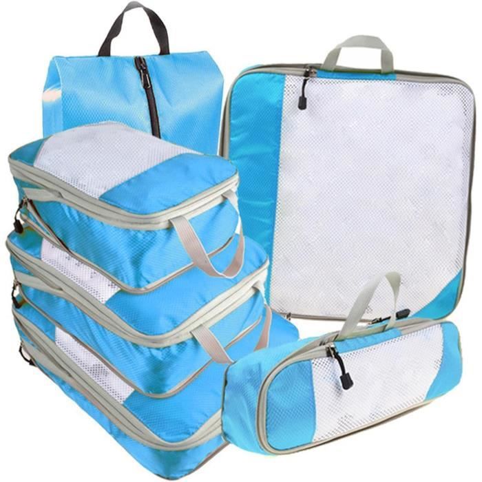 Sac Organisateur De Bagages, Cube D'emballage De Compression Portable Visible 3 Pieces Black 93108967