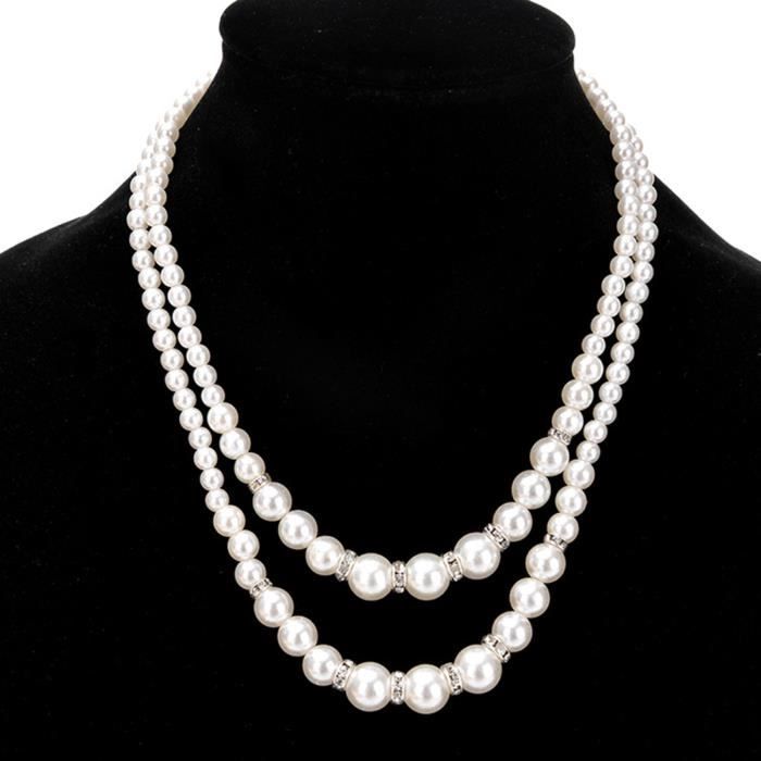 Mellie Bijoux Colliers Colliers de perles collier double maille 