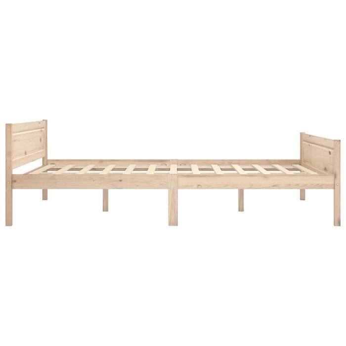 160x200 cm Lit 2 personnes Jill - Cadre de lit Bois de pin massif FR4433
