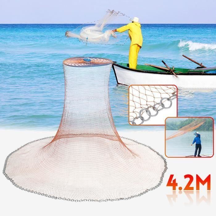 Alvinlite Filet De Pêche à Lancer 2,4 M à 4,8 M – Maillage Nylon, Plomb Métal, Idéal Eau Douce Et Salée
