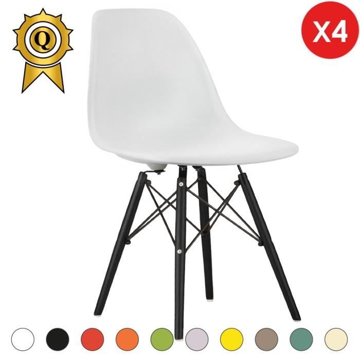 Lot 4 Chaises Dsw Blanches Chair Eames Furniture