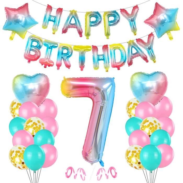 7 Anniversaire Fille Ballon Decoration Anniversaire Fille 7 Ans Ballon Anniversaire 7 An Filles Rose Ballon Chiffre 7 Bal 92 Cdiscount Maison