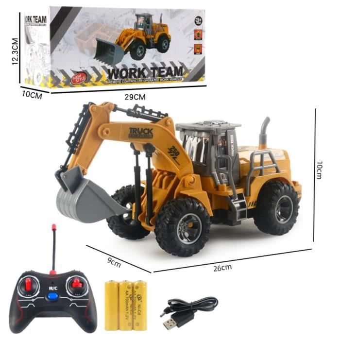 Excavatrice Télécommandée – Pelleteuse RC 1:24 – Bras Hydraulique, Rails Caoutchouc – Jouet Construction Pour Enfants – Idéal Intérieur Et Extérieur