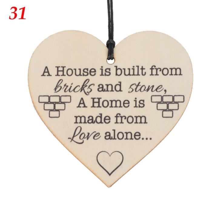 Plaque coeur suspendue en bois personnalisée, décoration d