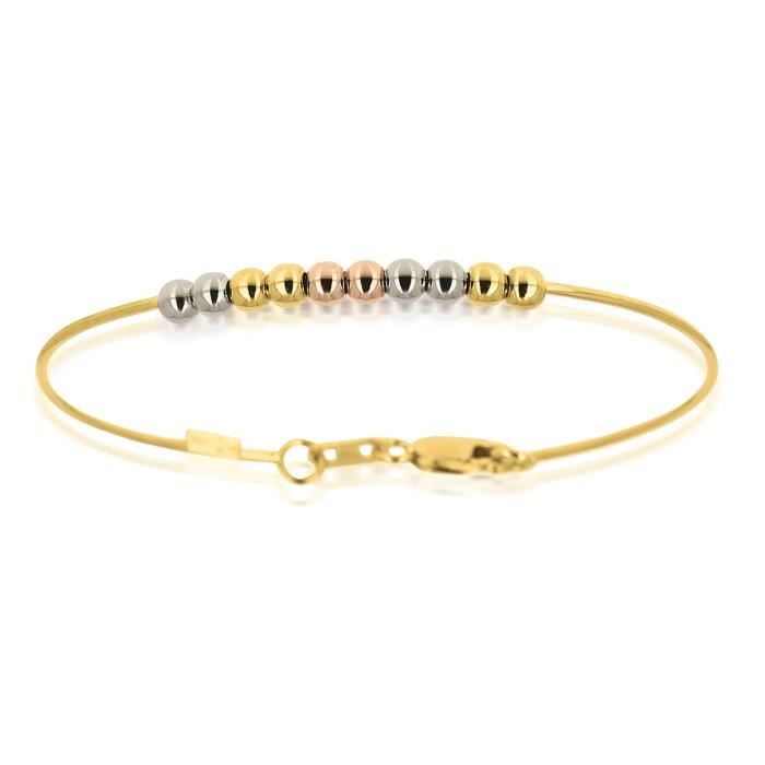 Bracelet Jonc Rigide Enfant 3Ors En Or Jaune 18 Carats