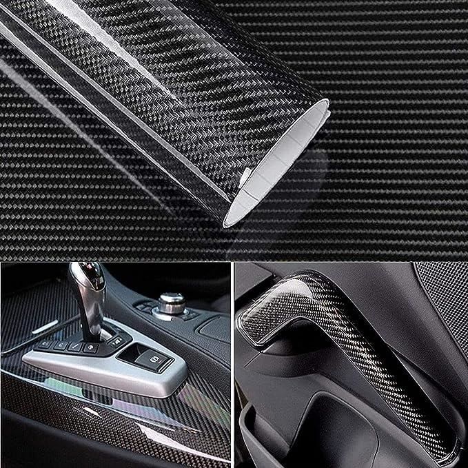 Film d'autocollant de voiture 6D étanche en fibre de carbone noir rouleau 30cm * 152cm voiture, ordinateur, étui de téléphone portab