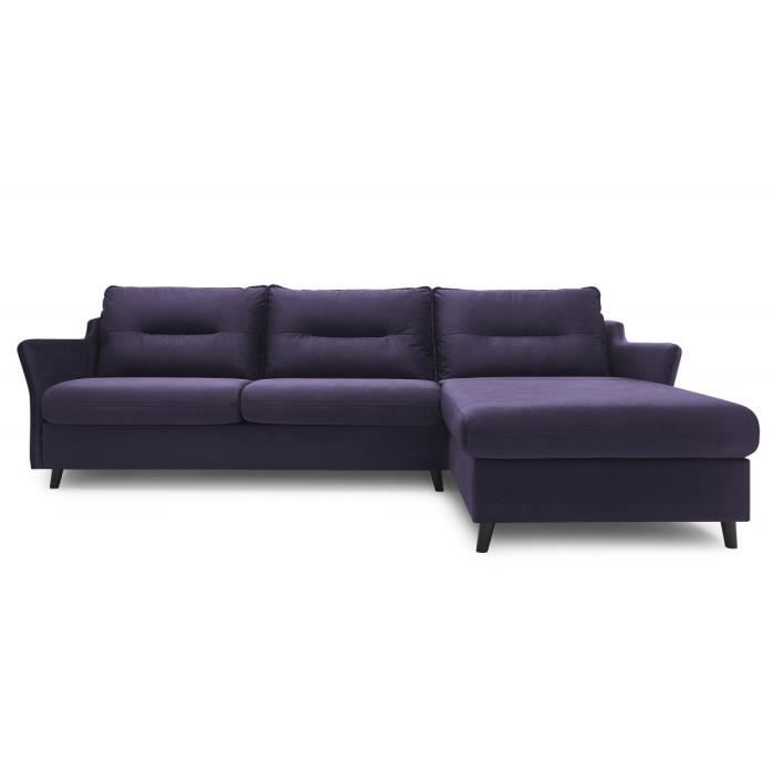 Canape D Angle Convertible Ouverture Express Loft Prune Poudre Angle Droit Matelas Pour Un Couchage Quotidien Pieds Bois Couleur Achat Vente Canape Sofa Divan Soldes Sur Cdiscount Des Le 20 Janvier Cdiscount