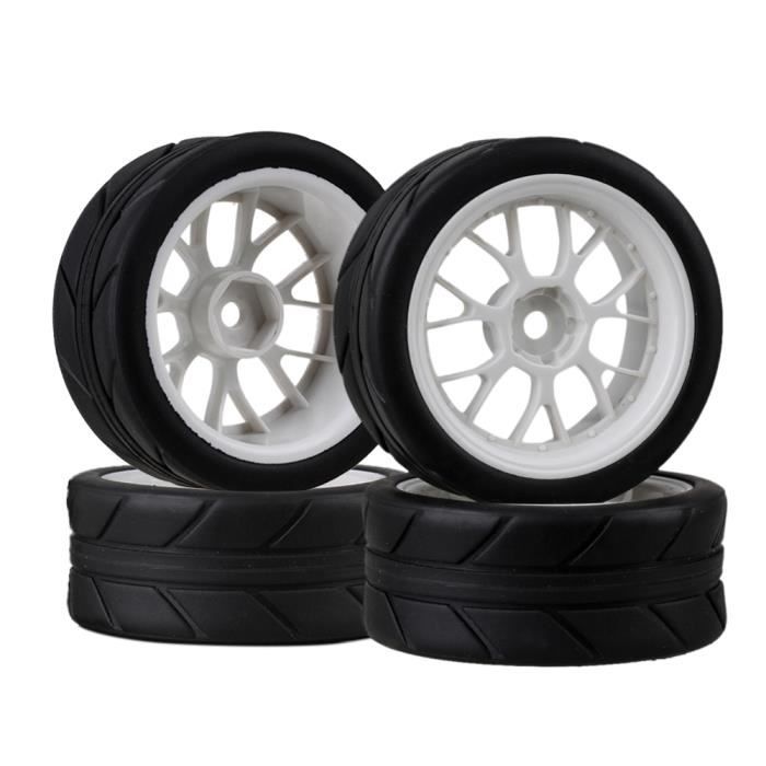 Jeu De 4 Pneus Caoutchouc Avec Jantes 7 Rayons – Pour Voiture RC 1:10 – À Monter Et Coller Soi-même