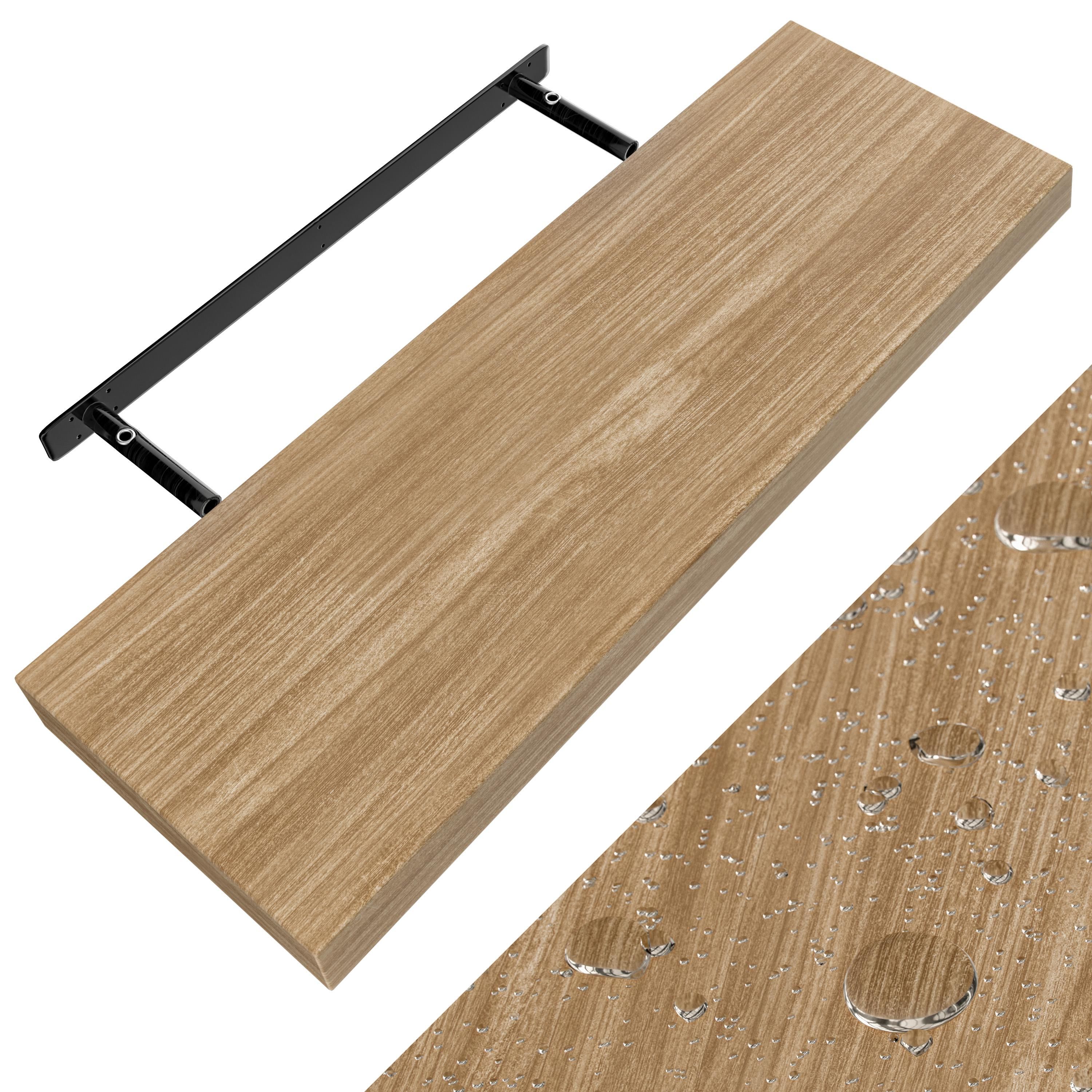 Etagère murale flottante 70cm max. 15kg chêne MDF robuste effet flottant support de fixation inclus étagère bois rangement livre Etagère murale flottante 70cm max. 15kg chêne MDF robuste effet flottant support de fixation inclus étagère bois rangement livre