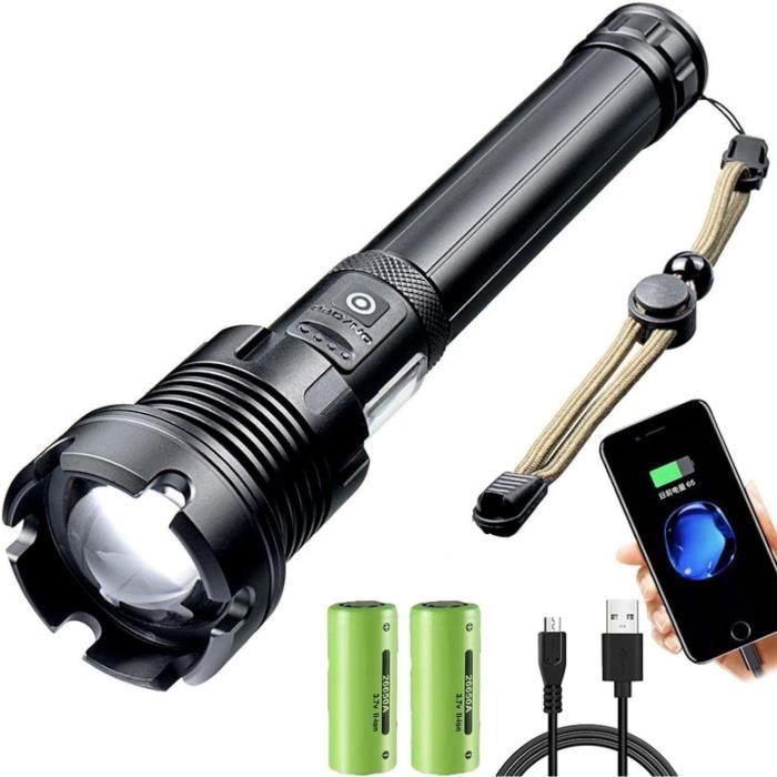 Lampe Torche LED Super Lumineuse 1500 Lumens LETION - Portée 500 M, Zoom, Puissante