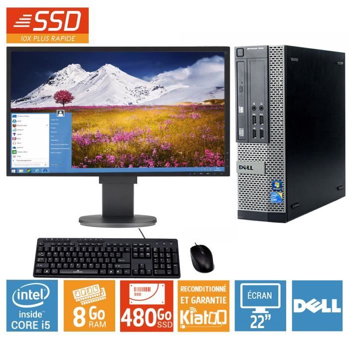 Pc Bureau Dell Optiplex 790 Intel Core I5 8 Go Ram 480 Go Disque Dur Ssd Tft22 Ordinateur De Bureau Reconditionne W10 Prix Pas Cher Cdiscount