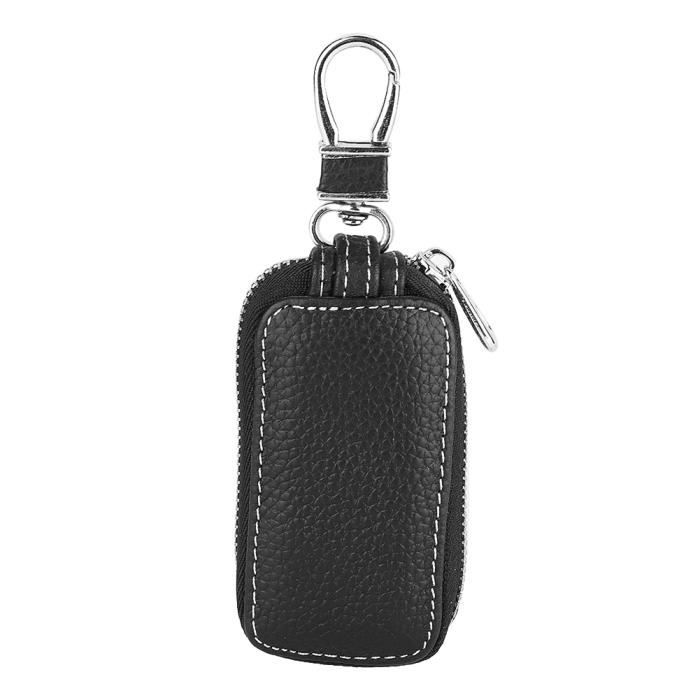 Dilwe sac pour clé intelligente PU cuir voiture Smart Key Keychain Holder  Case Remote Key Fob Bag Black