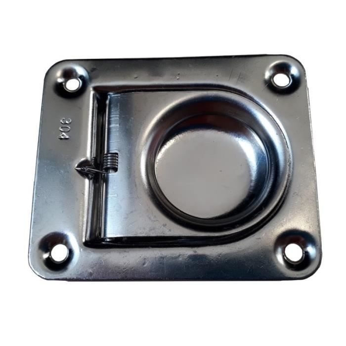 Anneau Cuvette Avec Ressort INOX A2 - 65x55 Mm - Pour Lève Plancher/Poignée