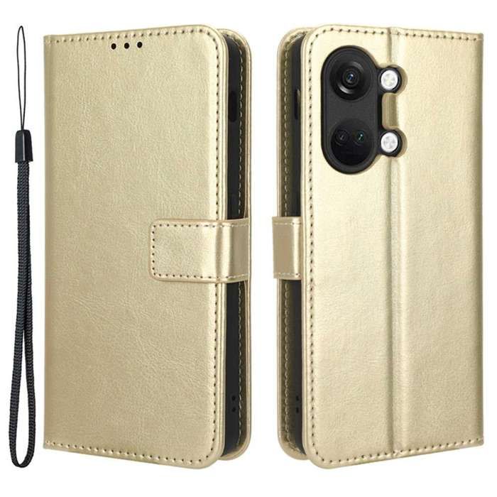 Housse pour OnePlus Nord 3 5G - etui coque pochette portefeuille + verre trempe - OR