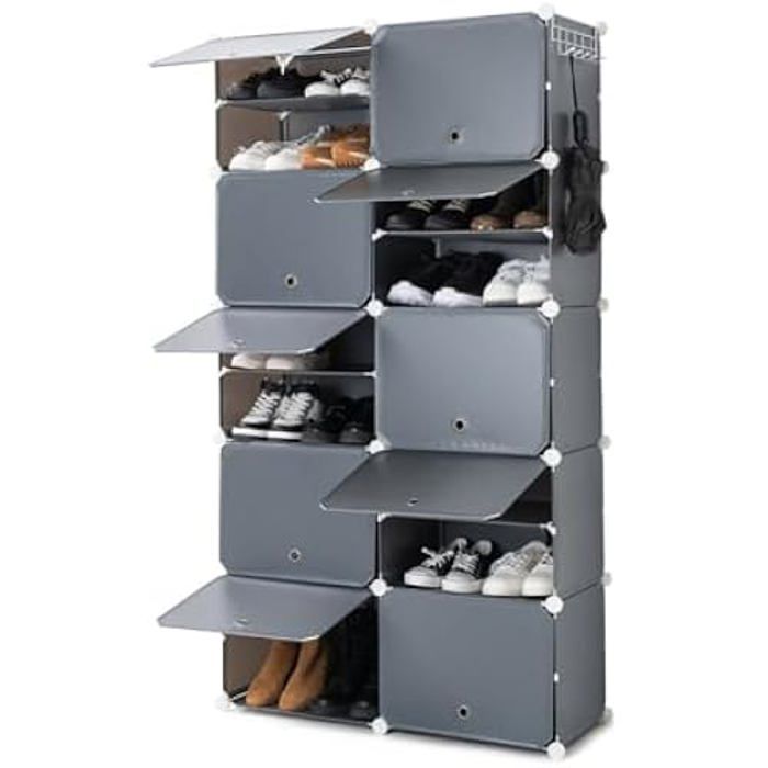 Etagère modulable - INNOVAGOODS - Gris Noir - 6 modules - Mélamine - Contemporain - Design