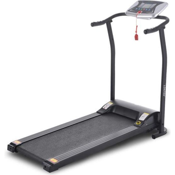 LONTEK Tapis de Course Pliable, Treadmill 10km/h Moteur 1.5CV, Silencieux, Idéal pour Maison/Bureau, Roues de Transport, 502 Noir