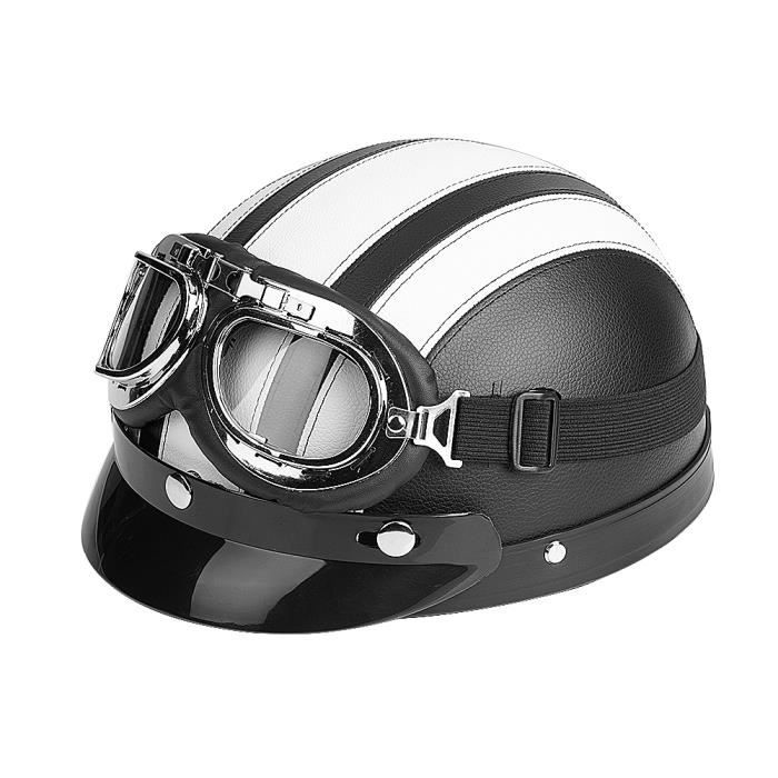 Demi Casque Casques Vintage À Face Ouverte Avec Visière Léger Casque De