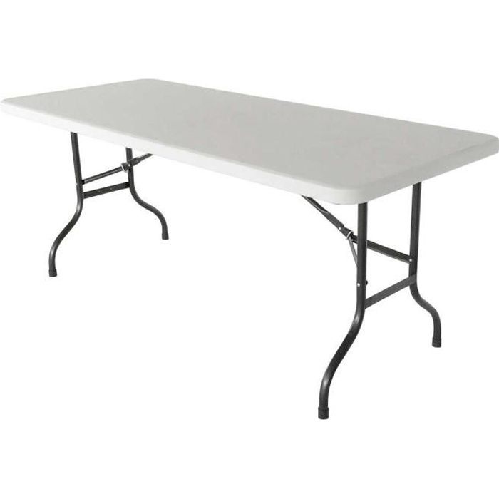 Table pliante d'appoint 200 cm - MOB EVENT PRO - Pliable - 10 personnes - Acier - Blanc