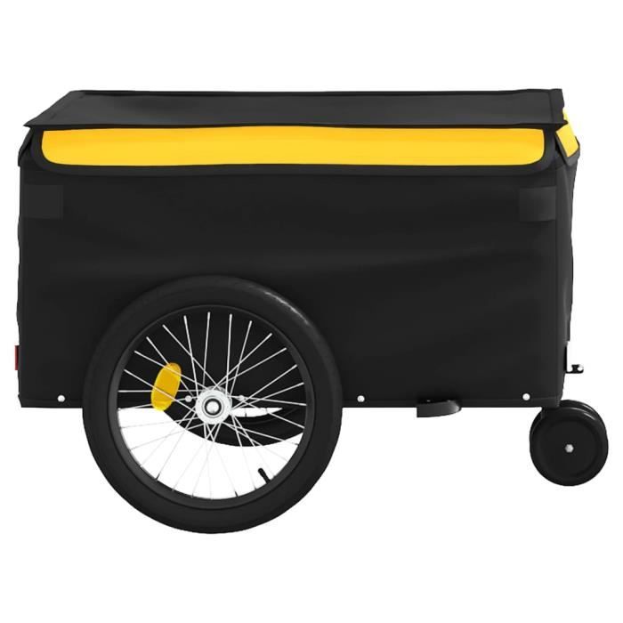 Mothinessto-Remorque de vélo noir et jaune 30 kg fer