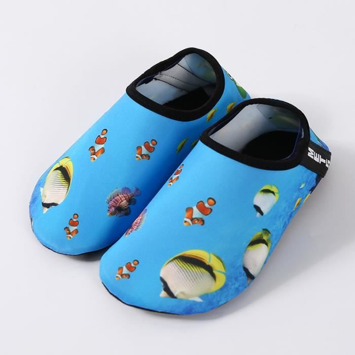Chaussures Aquatiques WateLves Enfant - Chaussons Néoprène Antidérapants, Séchage Rapide Pour Plage/Piscine