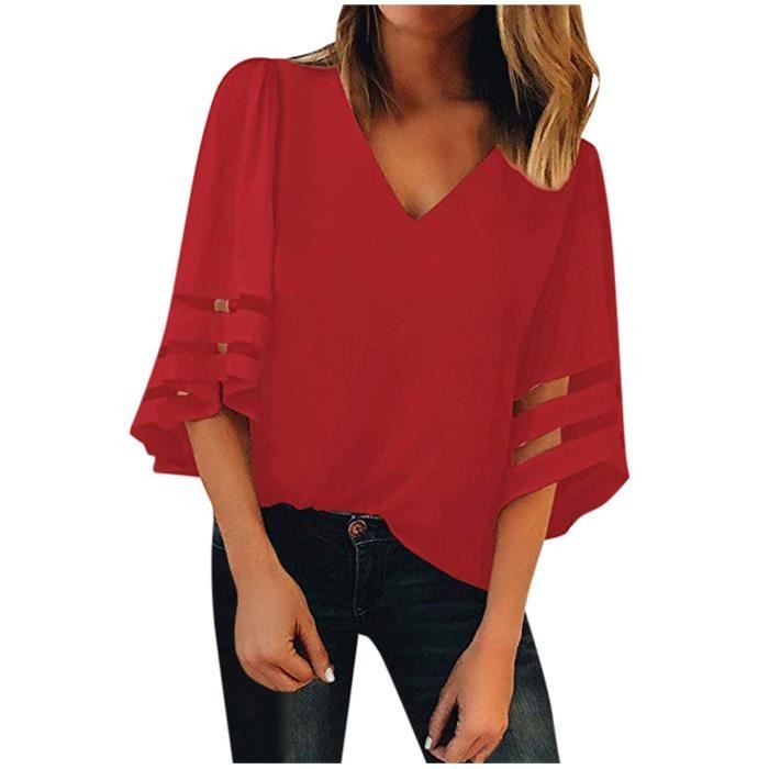 BRUNOTTI TOP HAUT Chemisiers Neckholderoberteil Rouge Laçage Lässig EUR