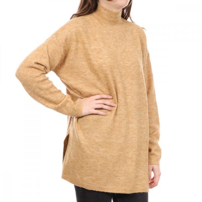 Pull beige rosé grande taille femme