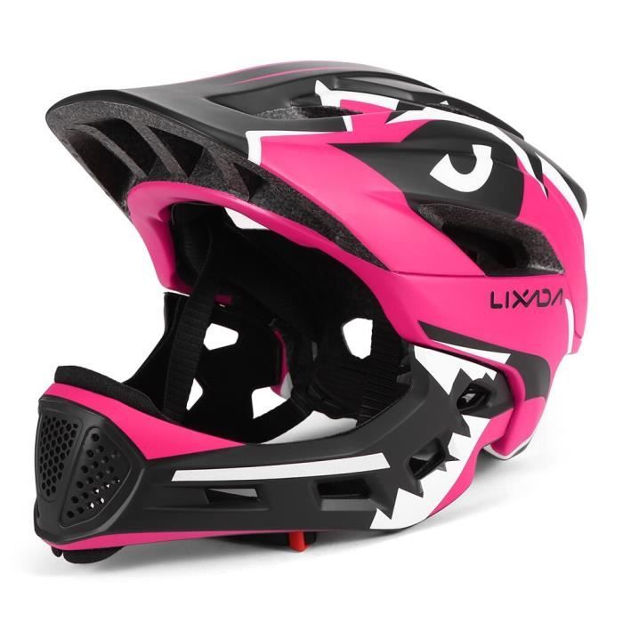 casque intégral amovible Casque de vélo rose vélo de route léger et respirant casque de sport pour enfants VTT