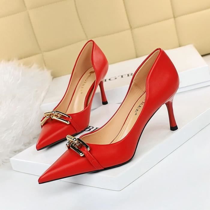 Escarpins Femme Talons hauts Stiletto Rouge KJEHOME HAIKEYI