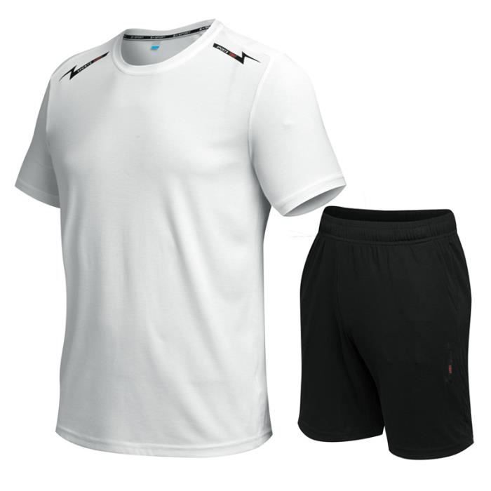 95 coton 5 élasthanne T-shirts pour hommes mode d'été décontracté col rond petit imprimé t-shirt à manches courtes court court rapide, Vert, XL