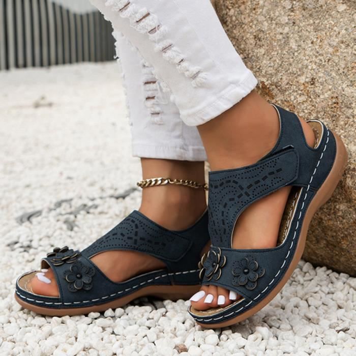 Sandales Pour Femmes Sandales A Plateforme Dete Grande Taille Sandales Romaines Legeres Et Antiderapantes Blue 43 Blue Cdiscount Chaussures