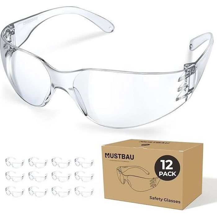 Lot De 2 Lunettes De Sécurité Transparentes - Anti-rayures, Anti-buée, Protection Latérale - Pour Bricolage, Laboratoire, Sport