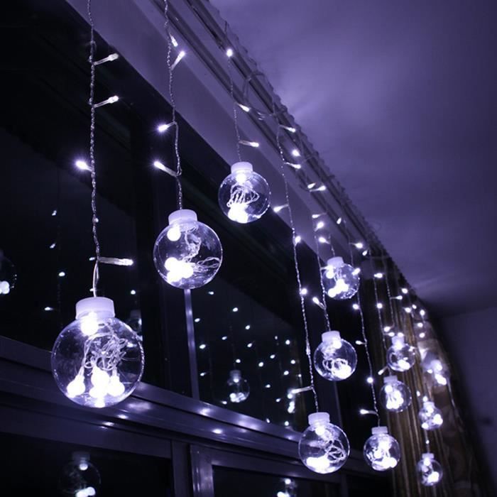 Rideau lumineux de noël 3M extérieur mariage déco EU PRISE-LAVENT-Blanc