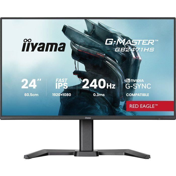 Ecran PC Gamer - Iiyama - 238 - Fhd - 240Hz - Dalle Fast Ips - 0.3Ms - Réglable En Hauteur - G-Master Red Eagle