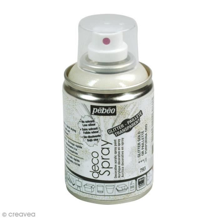Bombe de peinture DecoSpray 100 ml Peinture pour loisirs créatifs DecoSpray : Couleur : Paillettes doréesQuantité : 100 ml (couvre