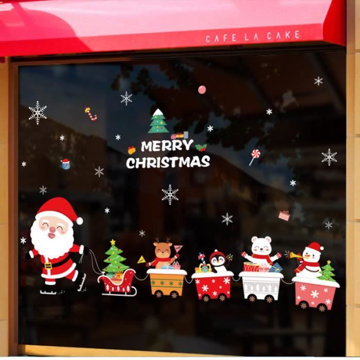 Décoration Fenêtre Joyeux Noel Electrostatique - Les Bambetises