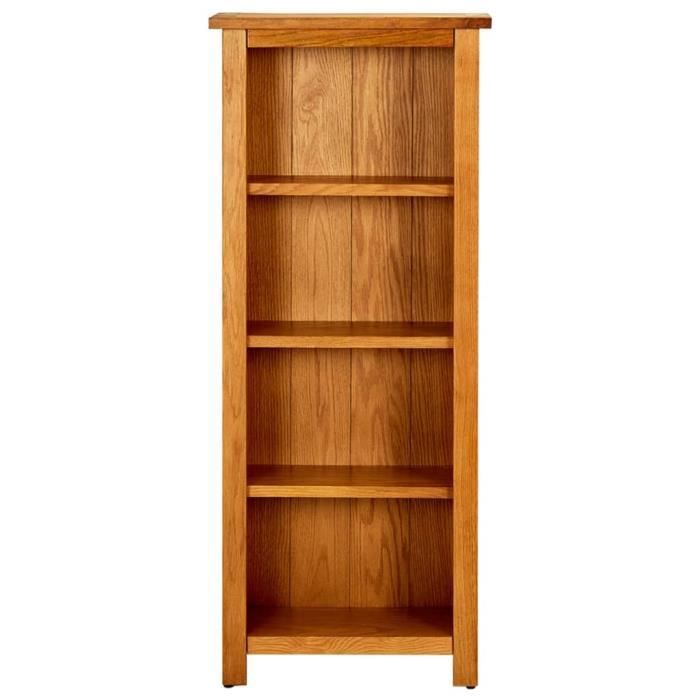 Bibliothèque - QIILU - HAJ7905465911829 - Bois de chêne massif - 4 étagères - 45x22x110 cm